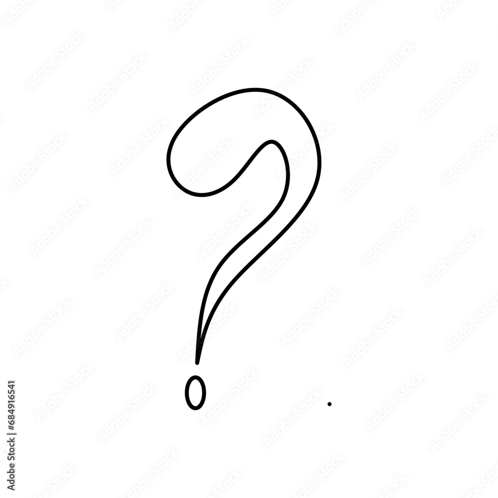 Naklejka premium Question Mark Doodles