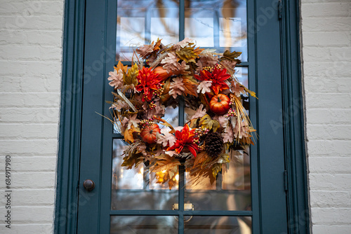 Fall festive wreath on door