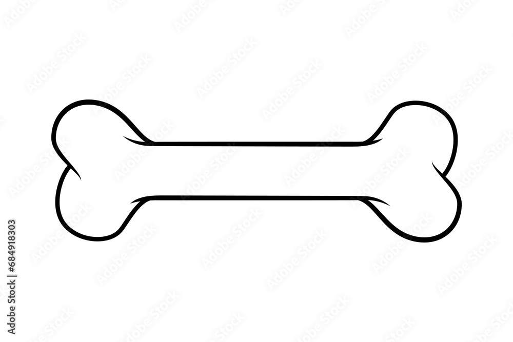 Dog bone line art isolated on white background. Dog bone line art isolated on white background.