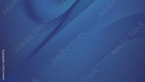 Modern wave curve abstract presentation background. Blue abstract background design with wavy line. Premium stripe texture for banner, business backdrop. Navy Blue vector template. photo