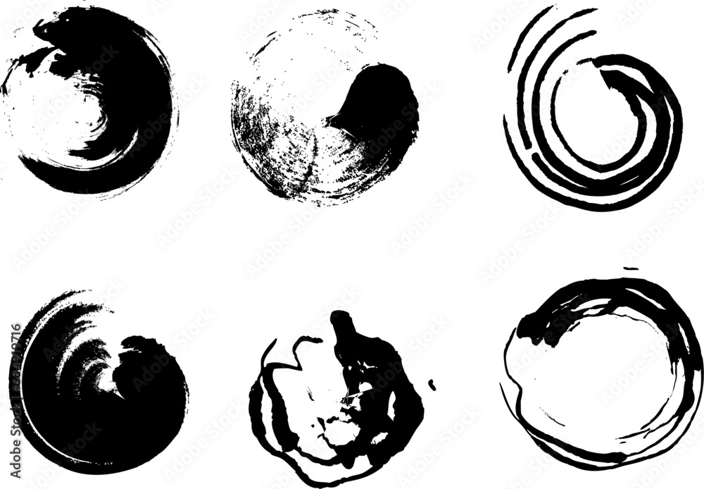 A set of shapes of circles frames. Vector background isolated on white background. Paint and ink strokes for your design. Freehand drawing. dirty strokes. A set of shapes of circles frames. Vector background isolated on white background. Paint and ink strokes for your design. Freehand drawing. dirty strokes.