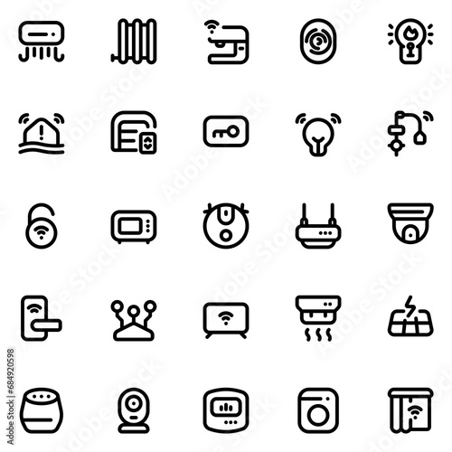 smart home line icon sheet
