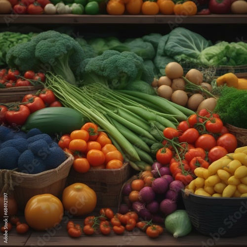fresh vegetables on market  vegetables and fruits  vegetables on stall 