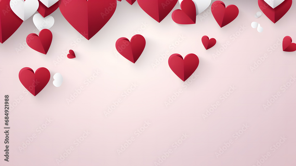 Love on Valentine's Day. Background and wallpaper. Hearts border like frame.