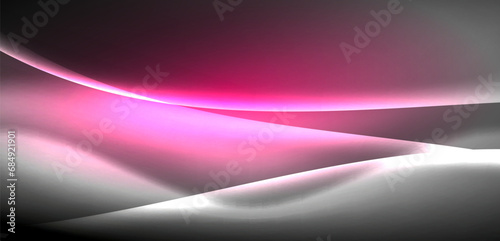 Neon-lit waves surge across background, mesmerizing dance of luminescence and motion. Dynamic backdrop captures essence of energy and modern aesthetics