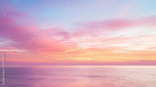 sunset over the sea  Blurred sunset sky and ocean on nature background