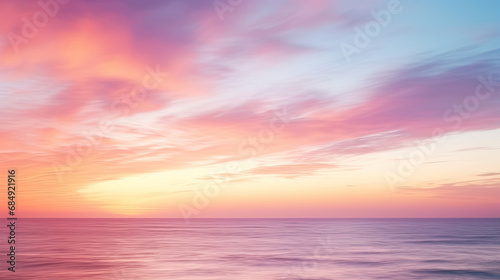sunset over the sea, Blurred sunset sky and ocean on nature background