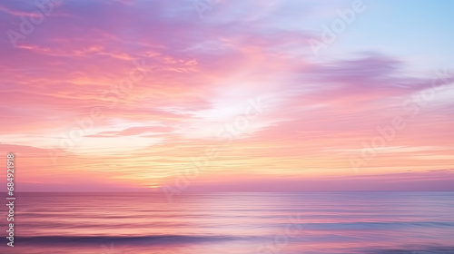 sunset over the sea, Blurred sunset sky and ocean on nature background