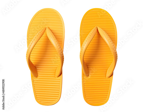 Yellow flipflops isolated on transparent background photo