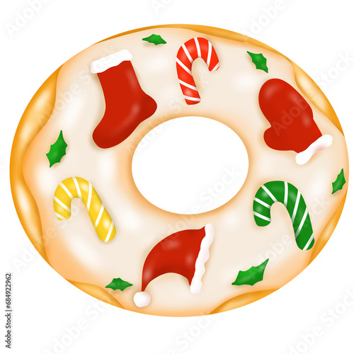 Christmas donut dessert icon 