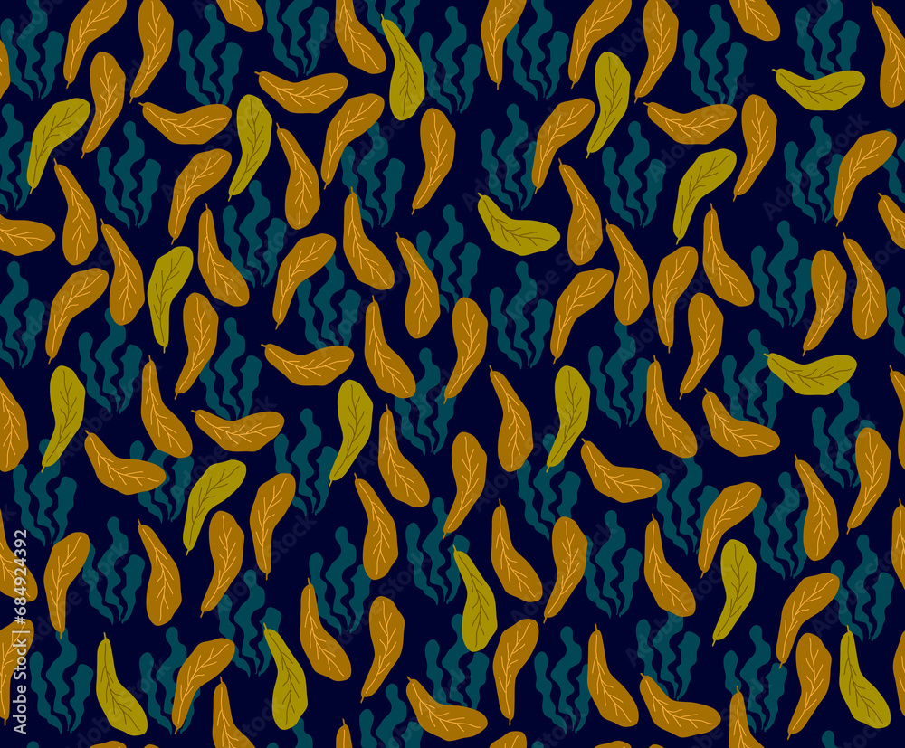 브라운 가을 낙엽 패턴