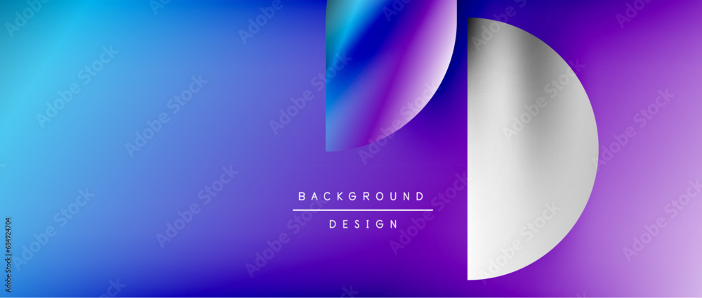 Circles and round shapes with gradients. Minimal abstract background, round geometric shapes, clean and structured design