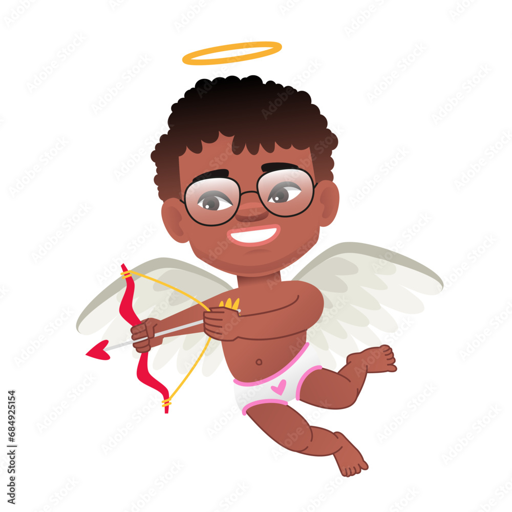 little-black-angel-in-tres-with-a-bow-and-arrow-in-his-hand-african