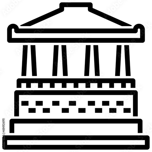 mausoleum at halicarnassus outline style icon