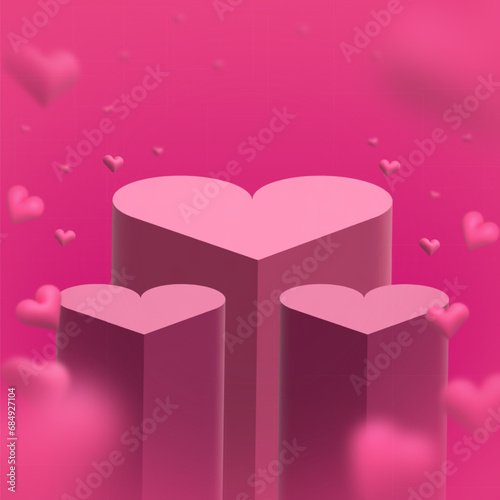 valentines product 3d podium background