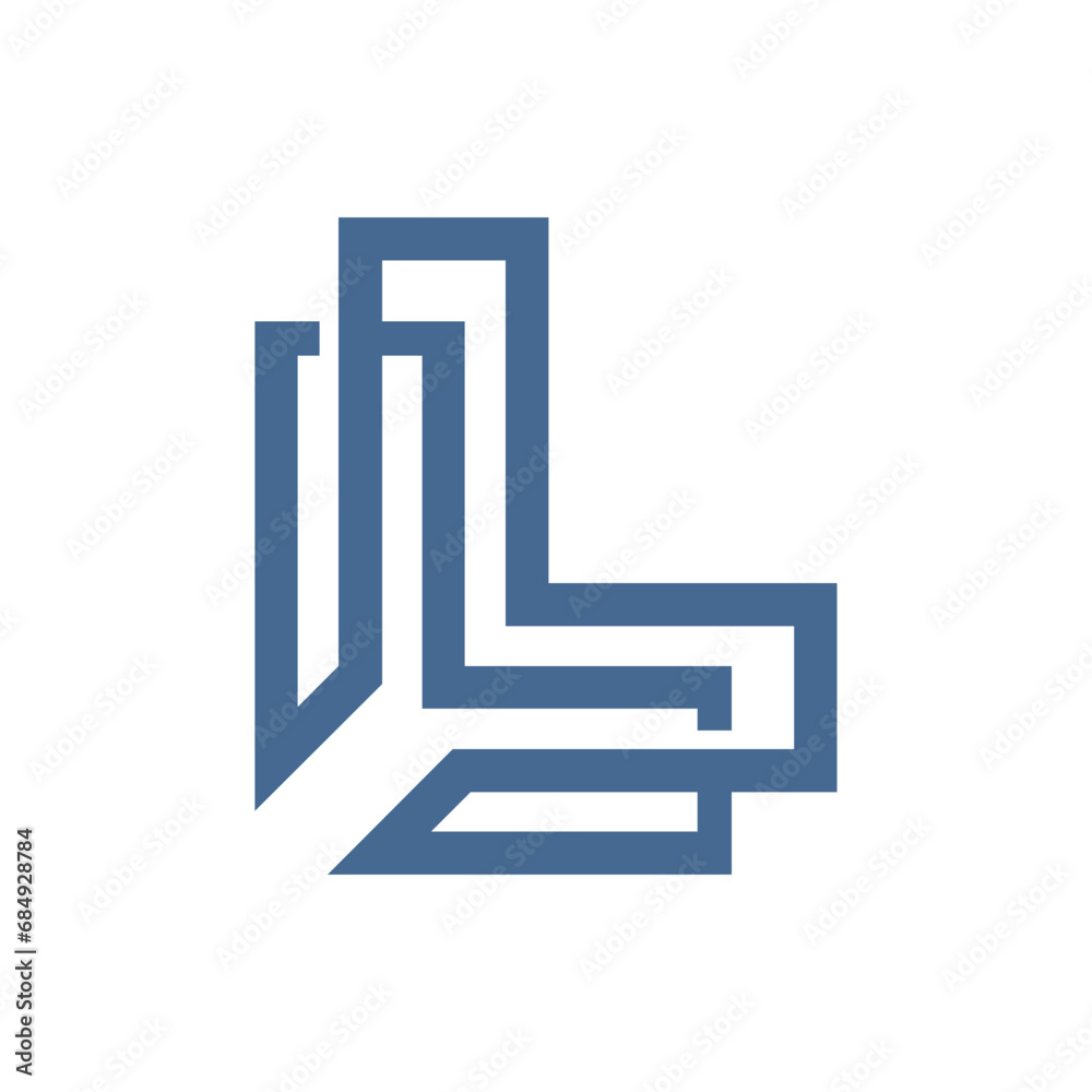 Monogram L design vector logo. Monogram initial letter mark L logo design. Monogram design vector logo. Monogram initial letter mark L logo design. Simple L monogram - obrazy, fototapety, plakaty 