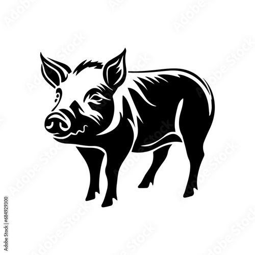 silhouette of a pig