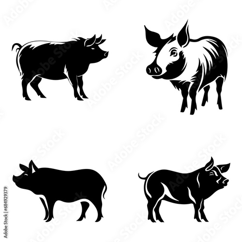 silhouette of a pig