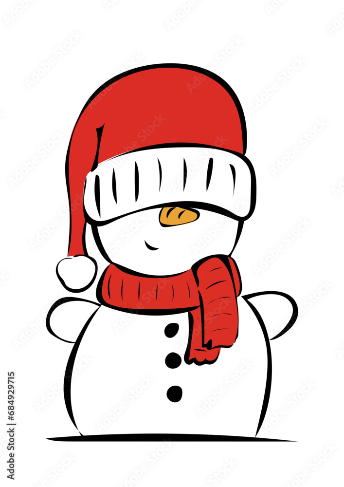 Schneemann mit zu großer Weihnachtsmütze Schneemann mit zu großer Weihnachtsmütze