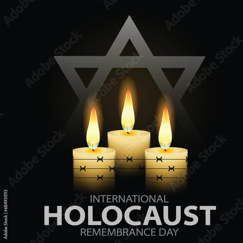 International Holocaust Remembrance Day vector. Star of David . January 27. Important day