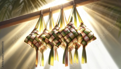 ketupat hanging, islamic food,eid Mubarak photo