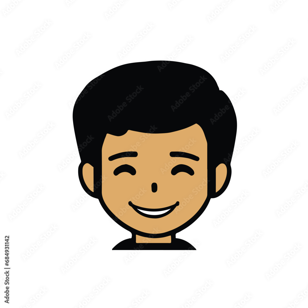 head Icon of cute boy face. Flat outline style. head Icon of cute boy face. Flat outline style.