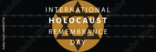 International Holocaust Remembrance Day vector. Star of David . January 27. Important day
