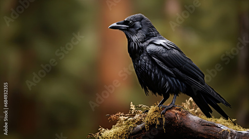 Raven on a branch