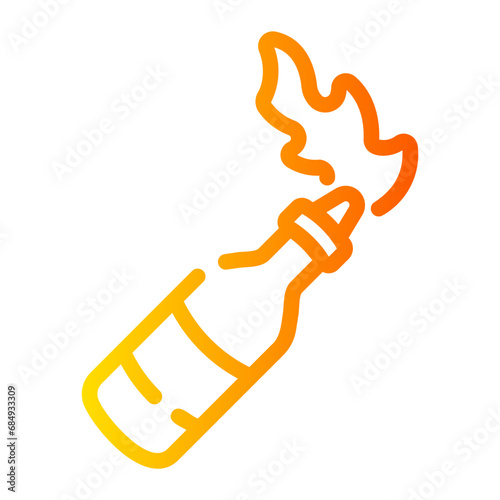 molotov cocktail Line Gradient Icon
