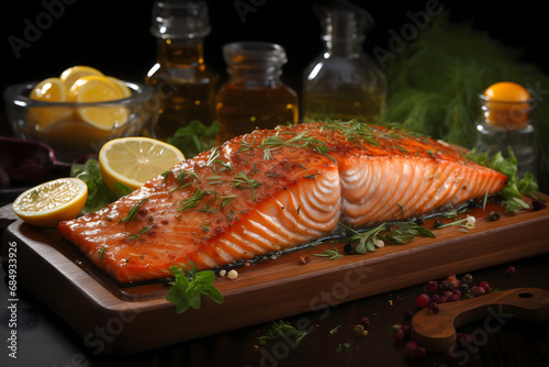 grilled salmon with lemon © fadi