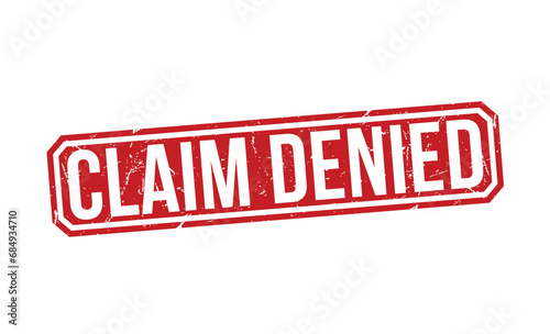 Claim Denied Red Rubber Stamp vector design.