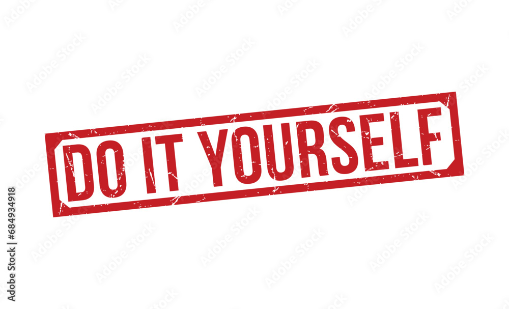 do it yourself stamp red rubber stamp on white background. do it yourself stamp.