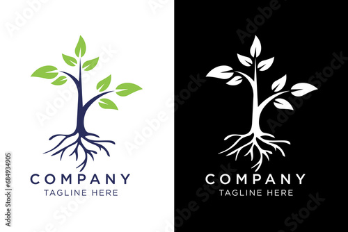 simple tree root logo
