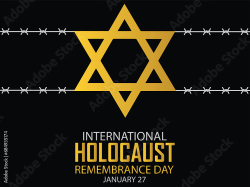 International Holocaust Remembrance Day vector. Star of David . January 27. Important day