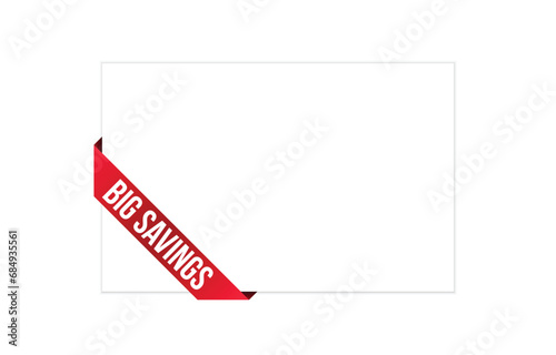 Big Savings red vector banner illustration isolated on white background