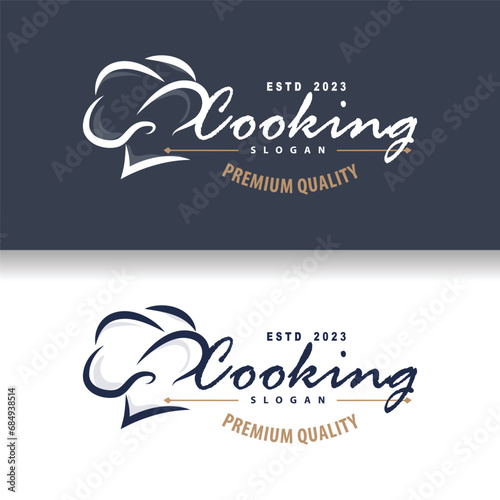 Chef Logo Design Cooking Inspiration And Chef Hat With Simple Lines For Restaurant Business Brands