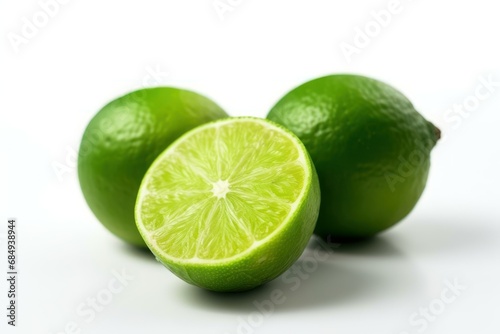 	
Green lime with cut in half and slices