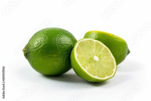 	
Green lime with cut in half and slices