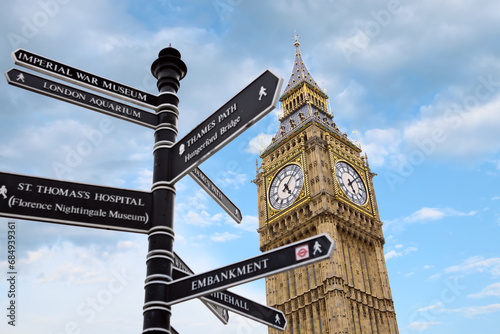 Big Ben and street signs