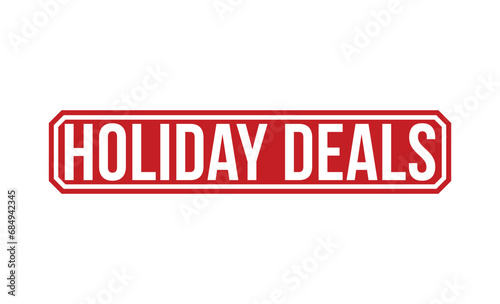 Holiday Deals Red Rubber Stamp vector design.