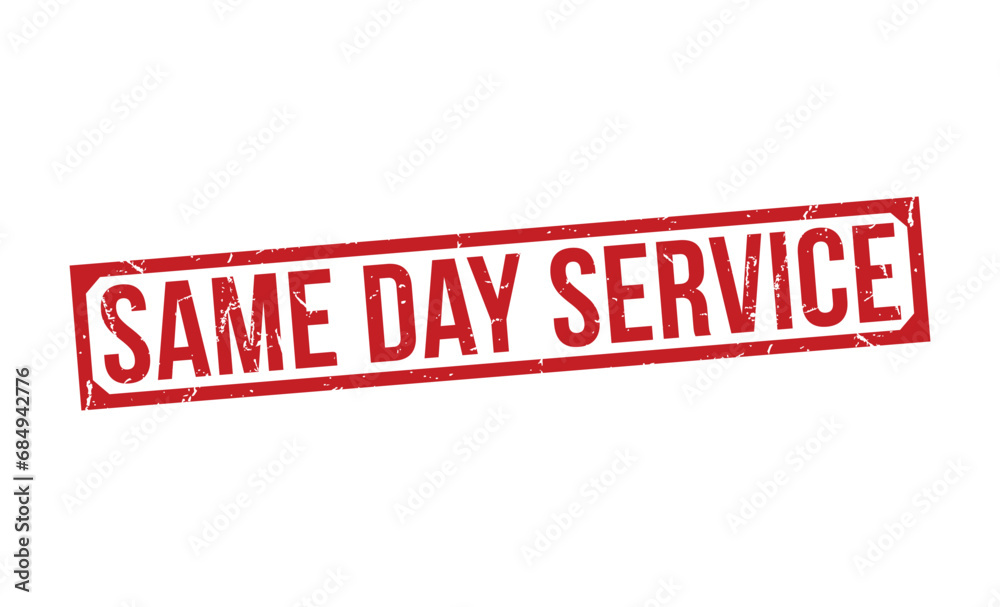 Same Day Service Red Rubber Stamp vector design. Same Day Service Red Rubber Stamp vector design.