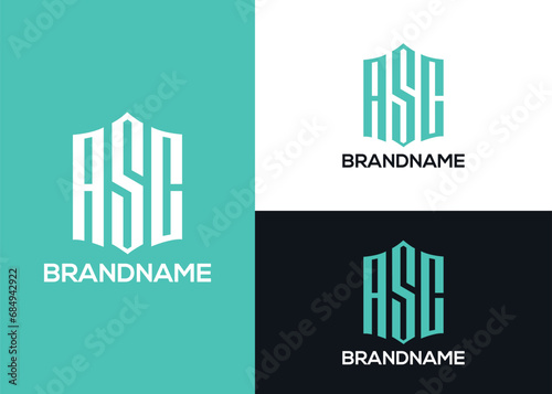 modern unique corporate ASC letter logo design