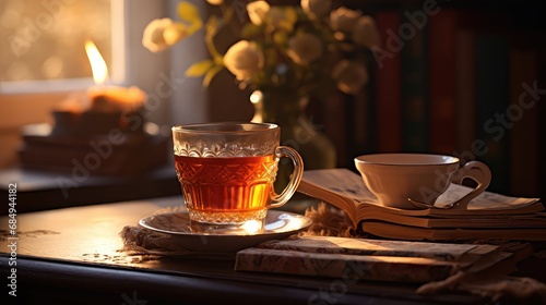 cup black tea drink afternoon illustration herbal beverage, healthy table, herb leaf cup black tea drink afternoon photo