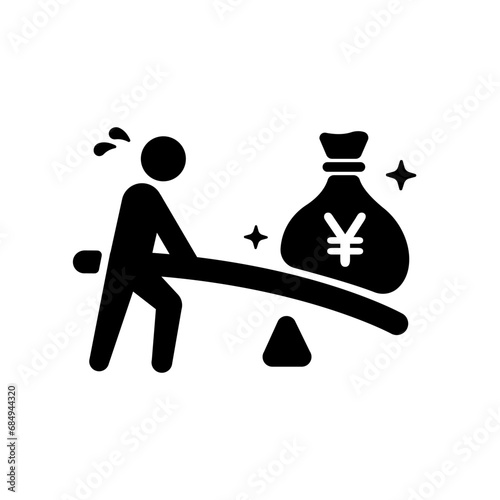 株式投資・資産運用ベクターアイコンイラスト / レバレッジ