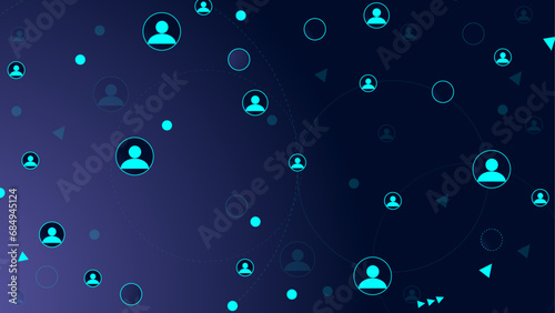 Vectors Network connection with connection people for global communication technology, Global business background and social networking 