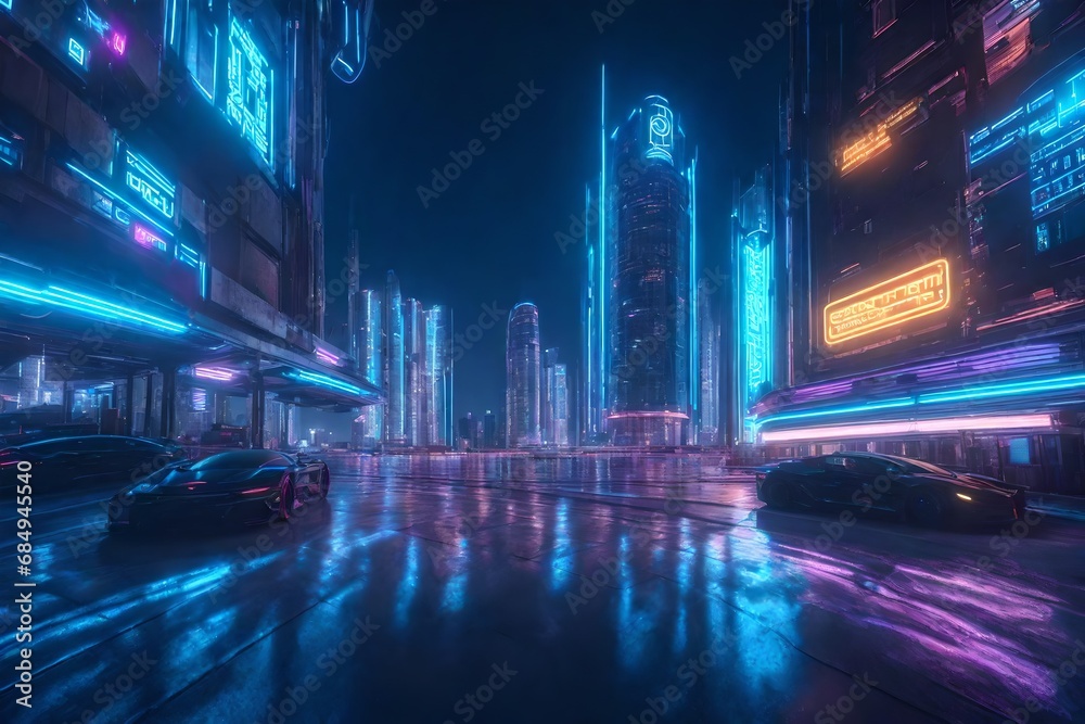 cyberpunk night city tron future 360 panorama hdri--