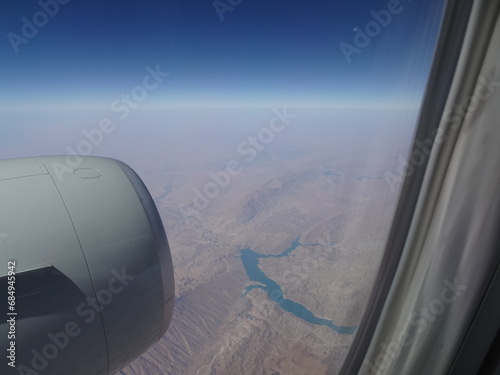 飛行機から中東の荒野の景色 Flight view around middle east