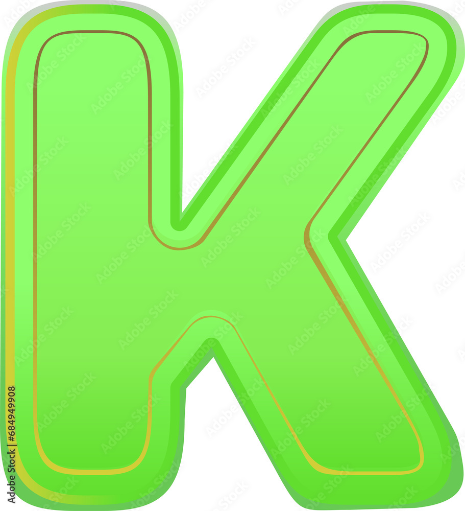 Neon bold alphabet letter K Neon bold alphabet letter K