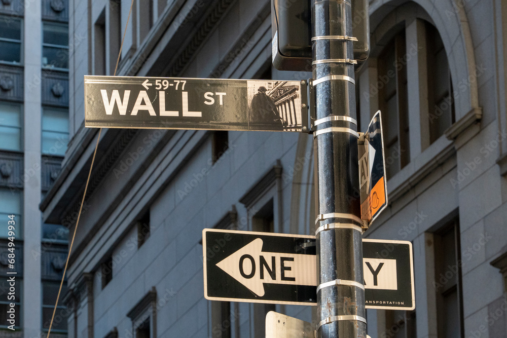 Wall Street Sign in New York Wall Street Sign in New York