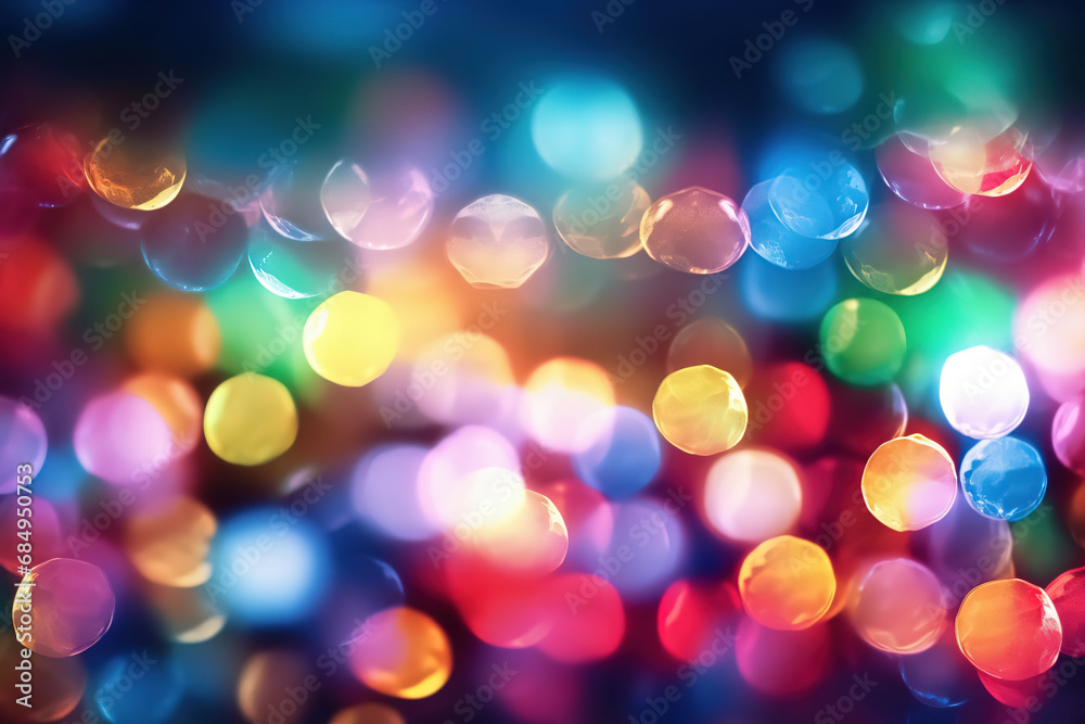 Vibrant Rainbow Bokeh Lights on a Blurred Background Vibrant Rainbow Bokeh Lights on a Blurred Background